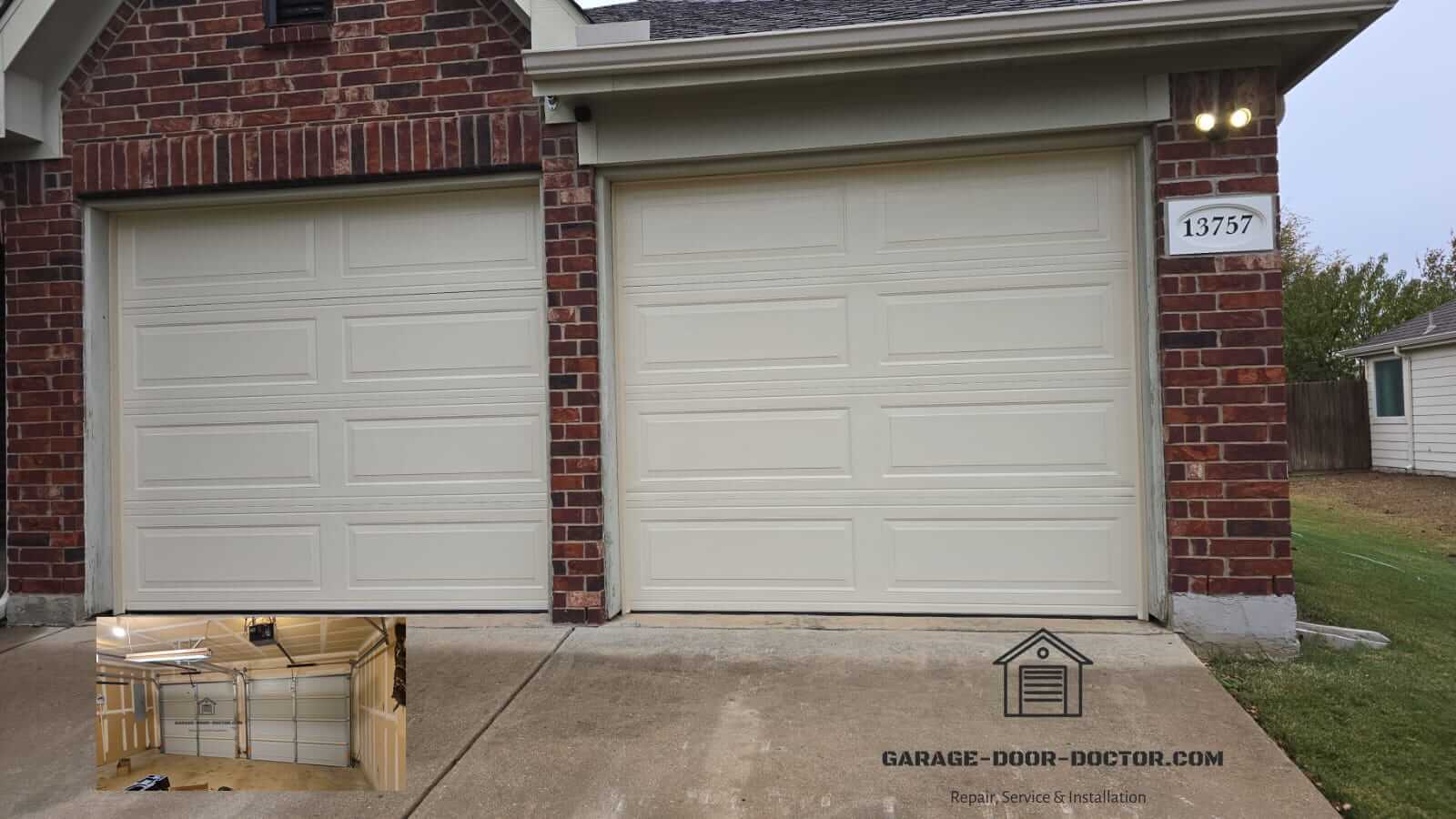 almond-color-single-garage-door-replacement